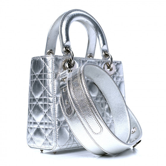 Dior Cannage Metallic Small Lady Dior Bag