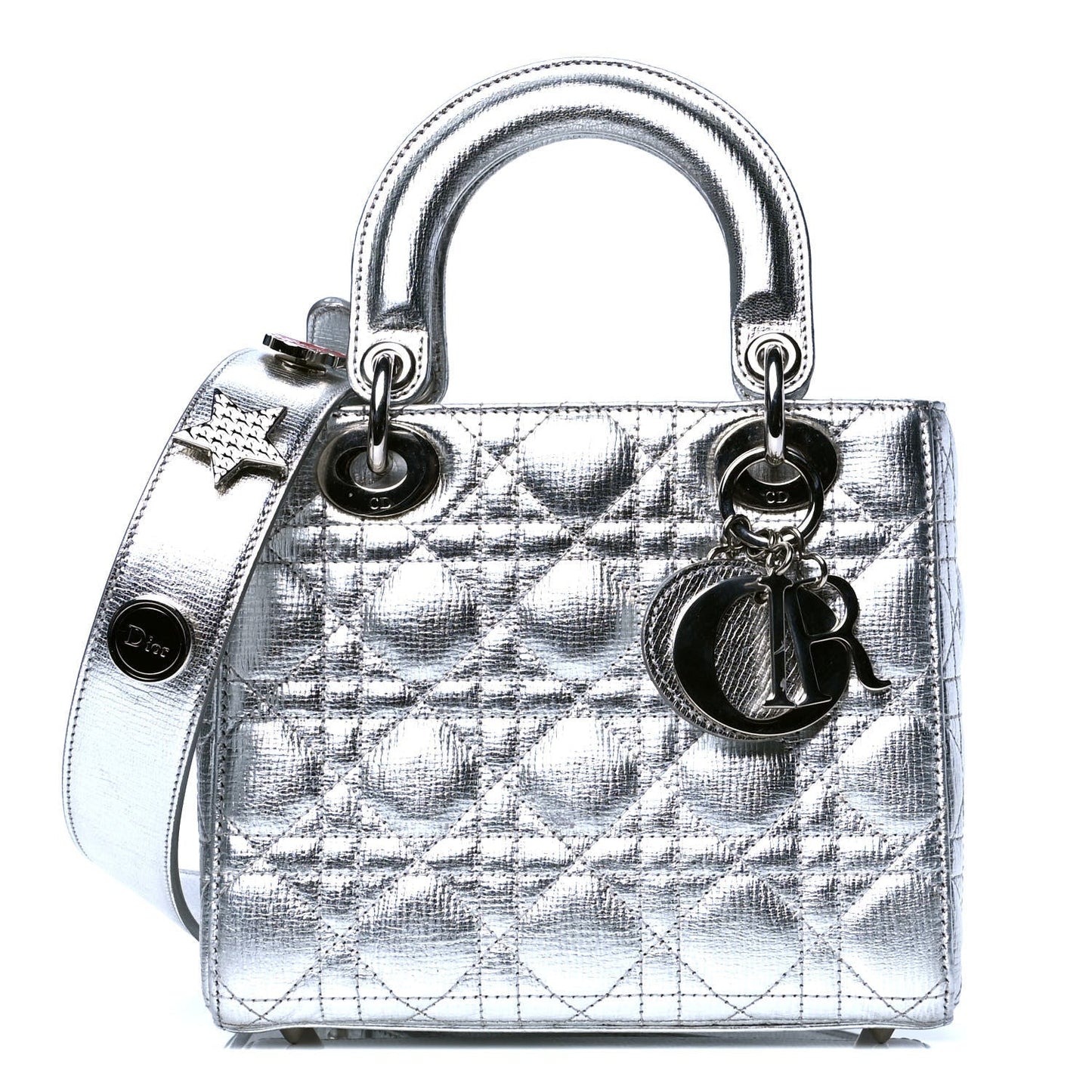 Dior Cannage Metallic Small Lady Dior Bag