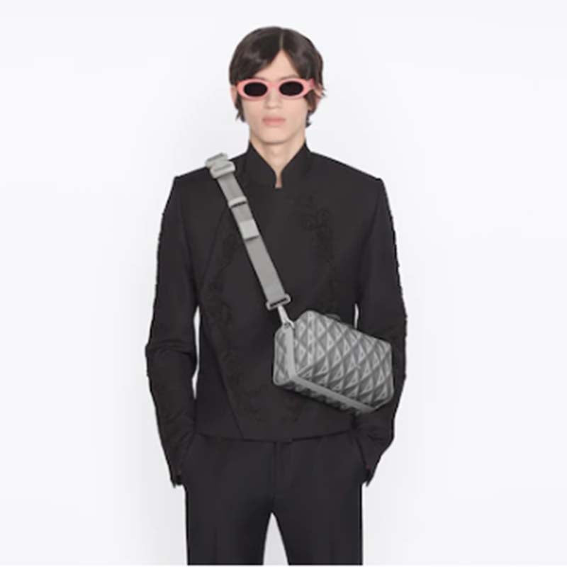 Dior Unisex CD Lingot 22 Bag Dior Gray CD Diamond Canvas