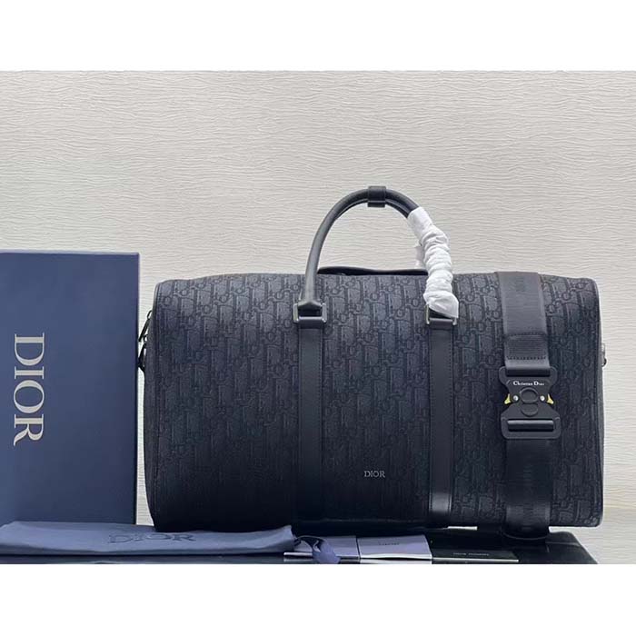 Dior Unisex CD Lingot 50 Bag Black Dior Oblique Jacquard