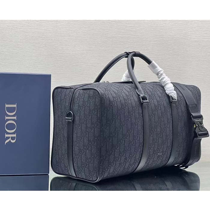 Dior Unisex CD Lingot 50 Bag Black Dior Oblique Jacquard