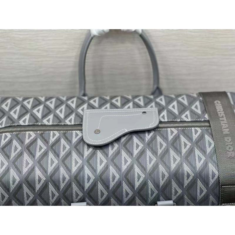 Dior Unisex CD Lingot 50 Duffle Bag Gray CD Diamond Canvas