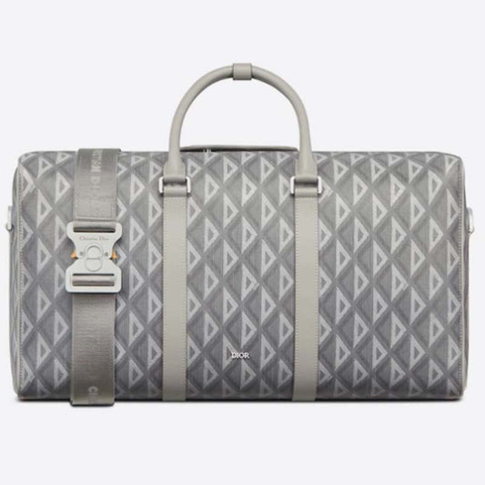 Dior Unisex CD Lingot 50 Duffle Bag Gray CD Diamond Canvas