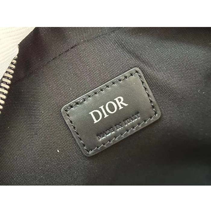 Dior Unisex CD Safari Bag with Strap Black CD Diamond Canvas