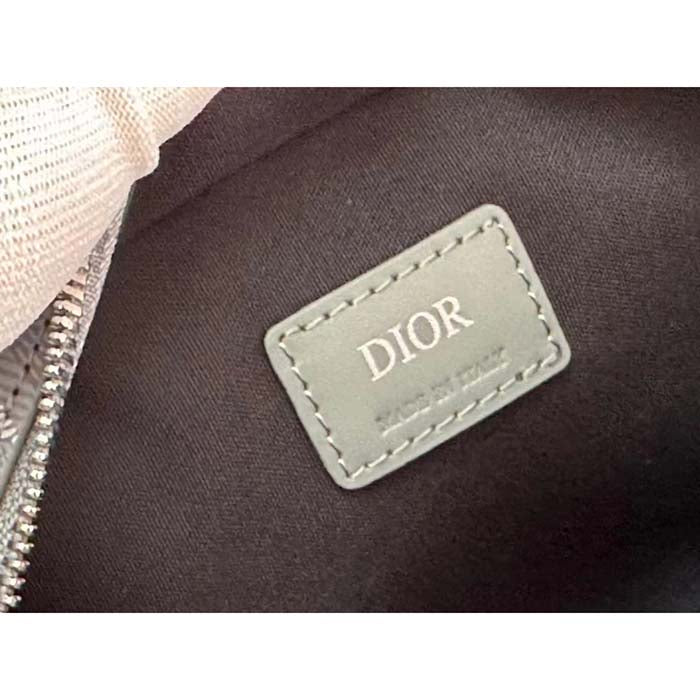 Dior Unisex CD Safari Bag with Strap Dior Gray CD Diamond Canvas