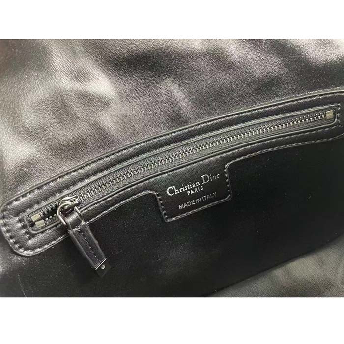 Dior Unisex CD Small Diorcamp Bag Black Macrocannage Calfskin