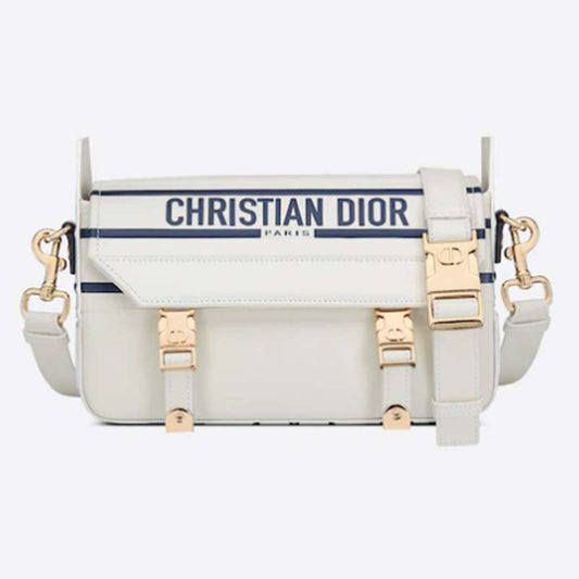 Dior Unisex CD Small Diorcamp Bag White Blue Smooth Calfskin