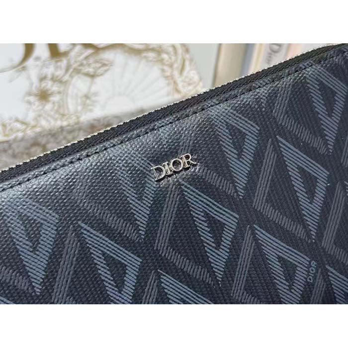 Dior Unisex CD Zipped Long Wallet Black CD Diamond Canvas