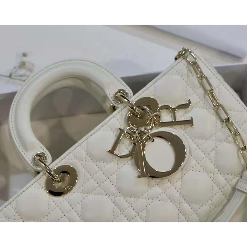 Dior Women CD Lady D-Joy Bag Latte Cannage Lambskin