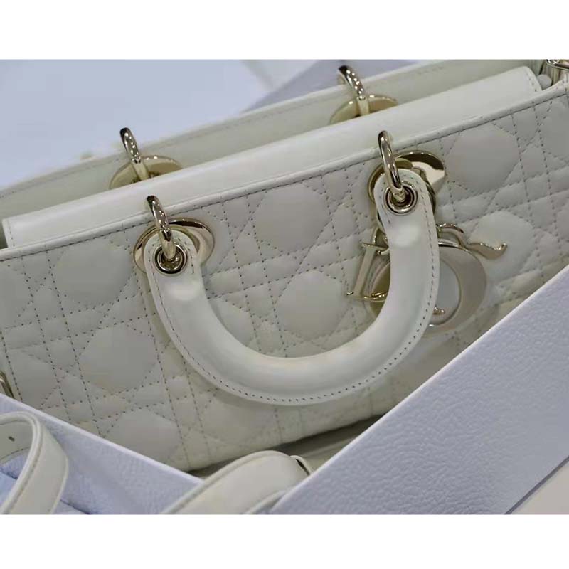 Dior Women CD Lady D-Joy Bag Latte Cannage Lambskin