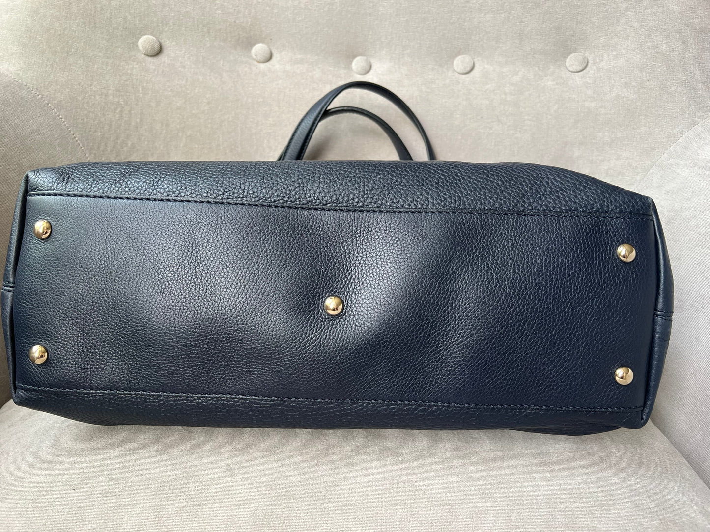 Gucci Soho Working Tote in Navy Blue Pebbled Calfskin