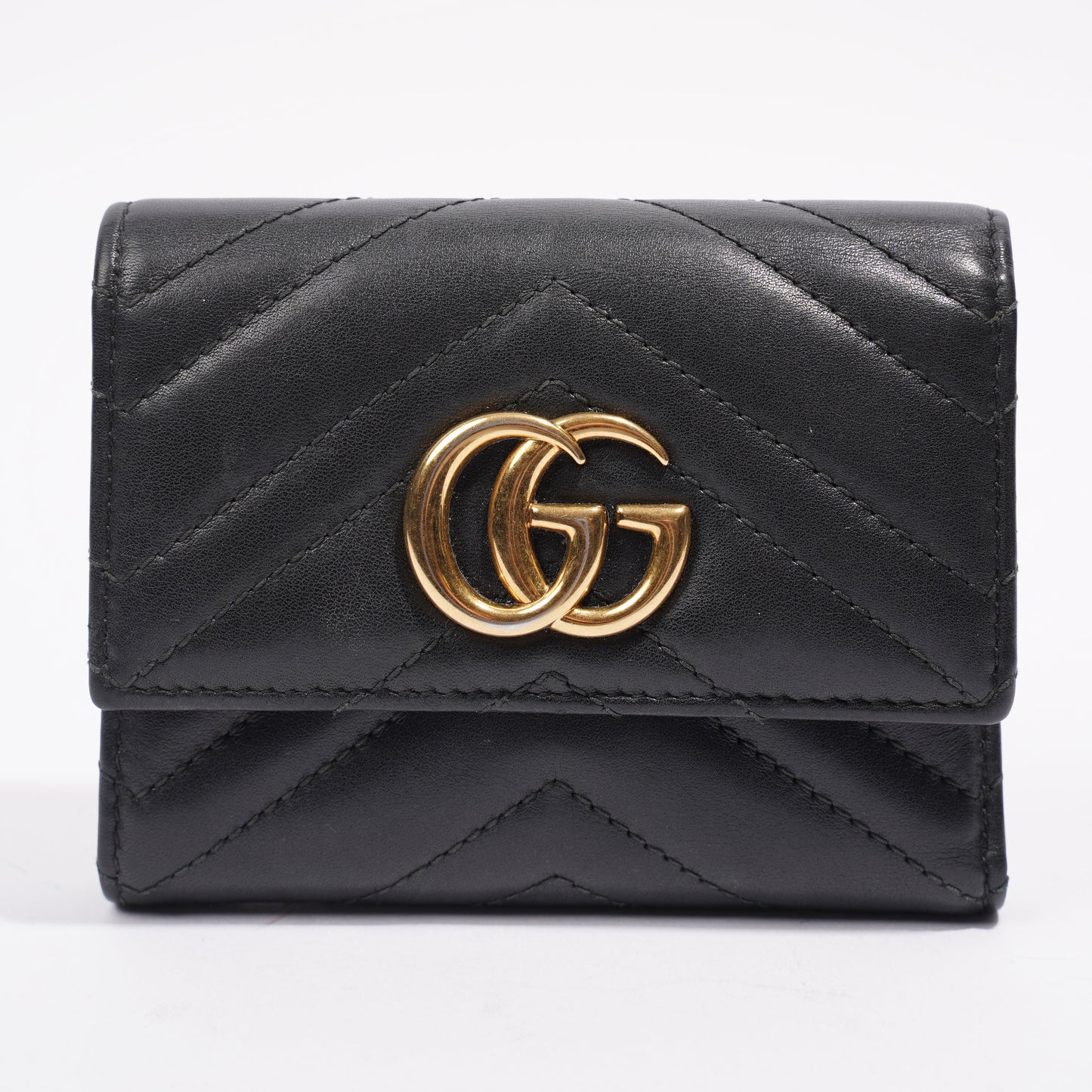 Gucci GG Marmont Wallet Black Matelasse Leather Small