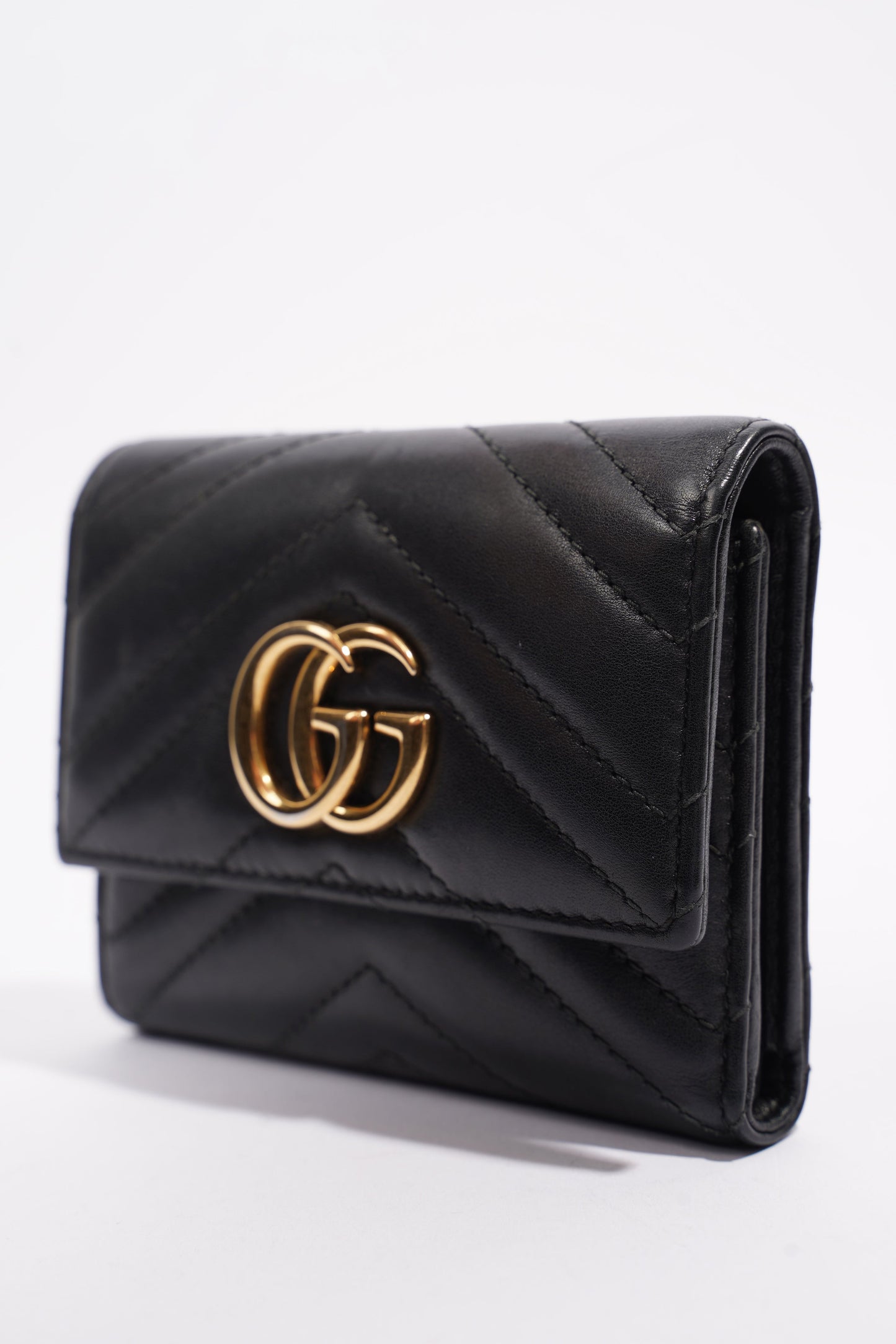 Gucci GG Marmont Wallet Black Matelasse Leather Small