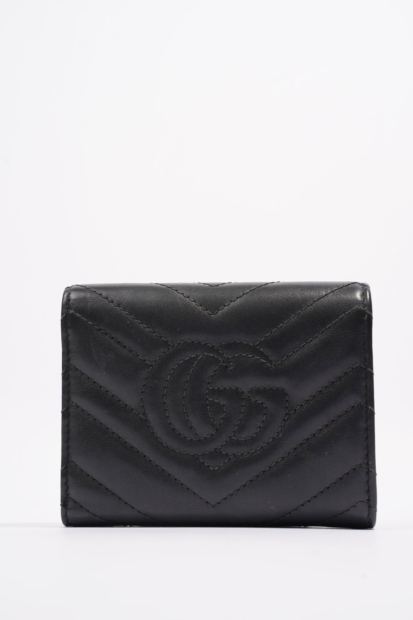 Gucci GG Marmont Wallet Black Matelasse Leather Small