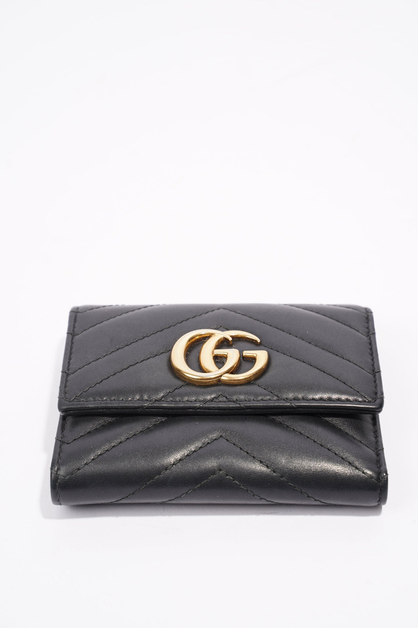 Gucci GG Marmont Wallet Black Matelasse Leather Small