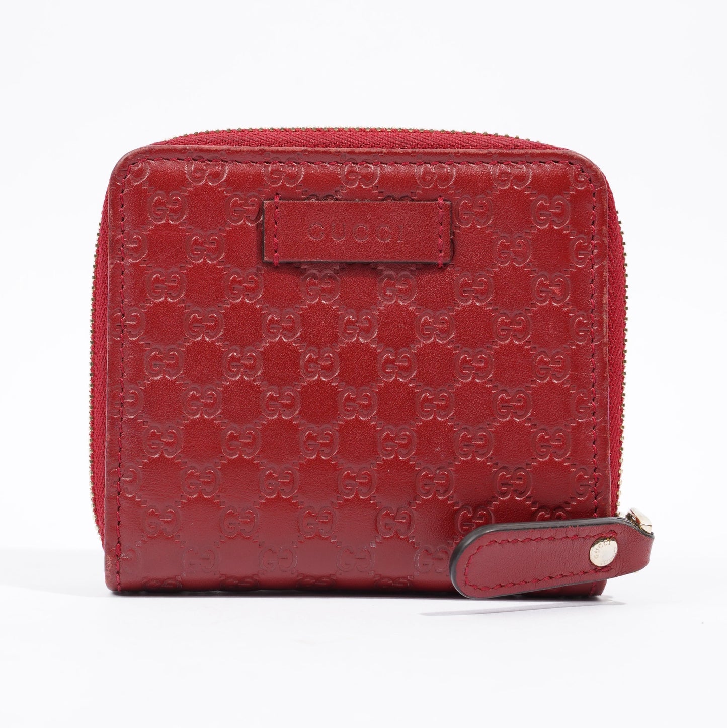 Gucci Bi Fold Wallet Red Leather