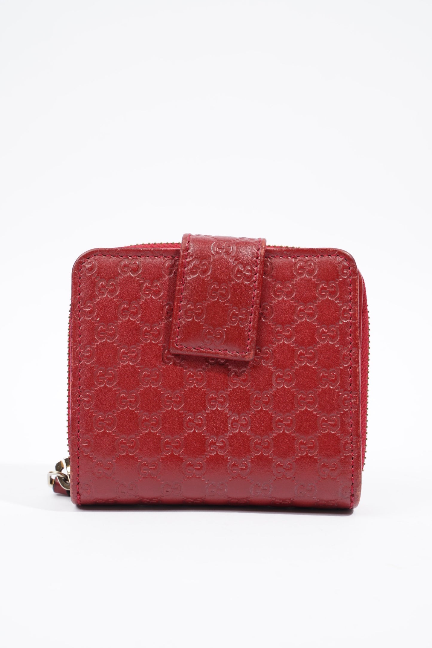 Gucci Bi Fold Wallet Red Leather