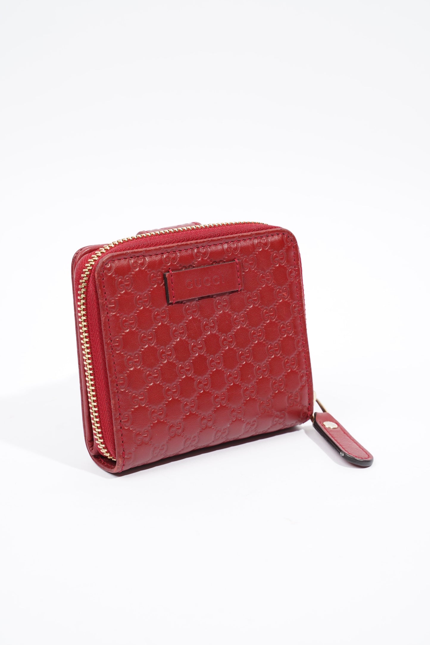 Gucci Bi Fold Wallet Red Leather