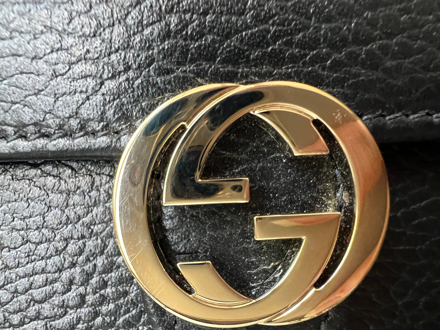 Gucci Black Interlocking GG Chain Wallet