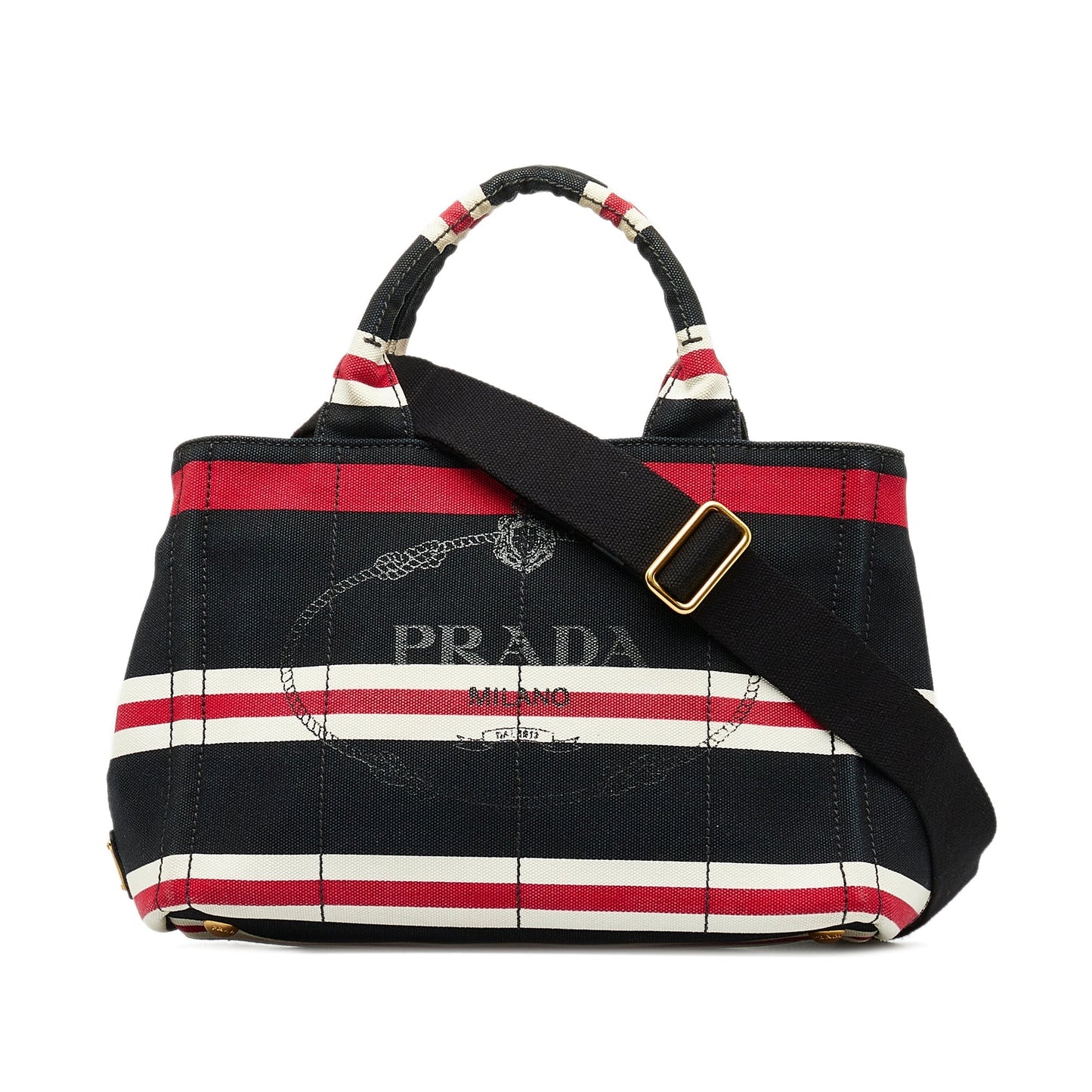 PRADA Canapa Righe Satchel