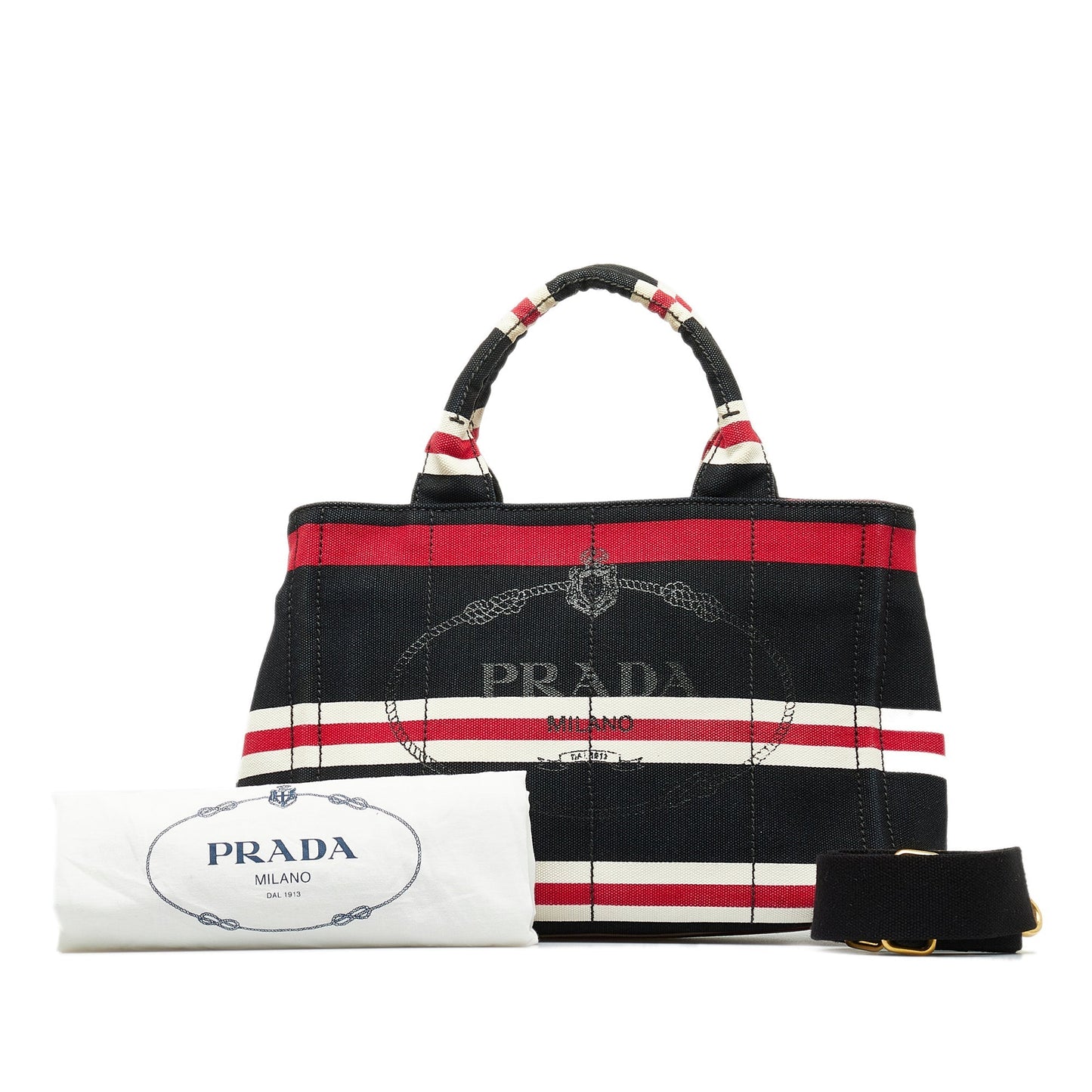 PRADA Canapa Righe Satchel