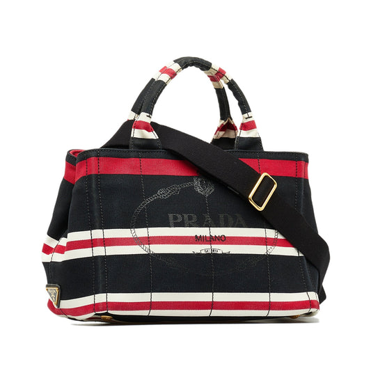 PRADA Canapa Righe Satchel