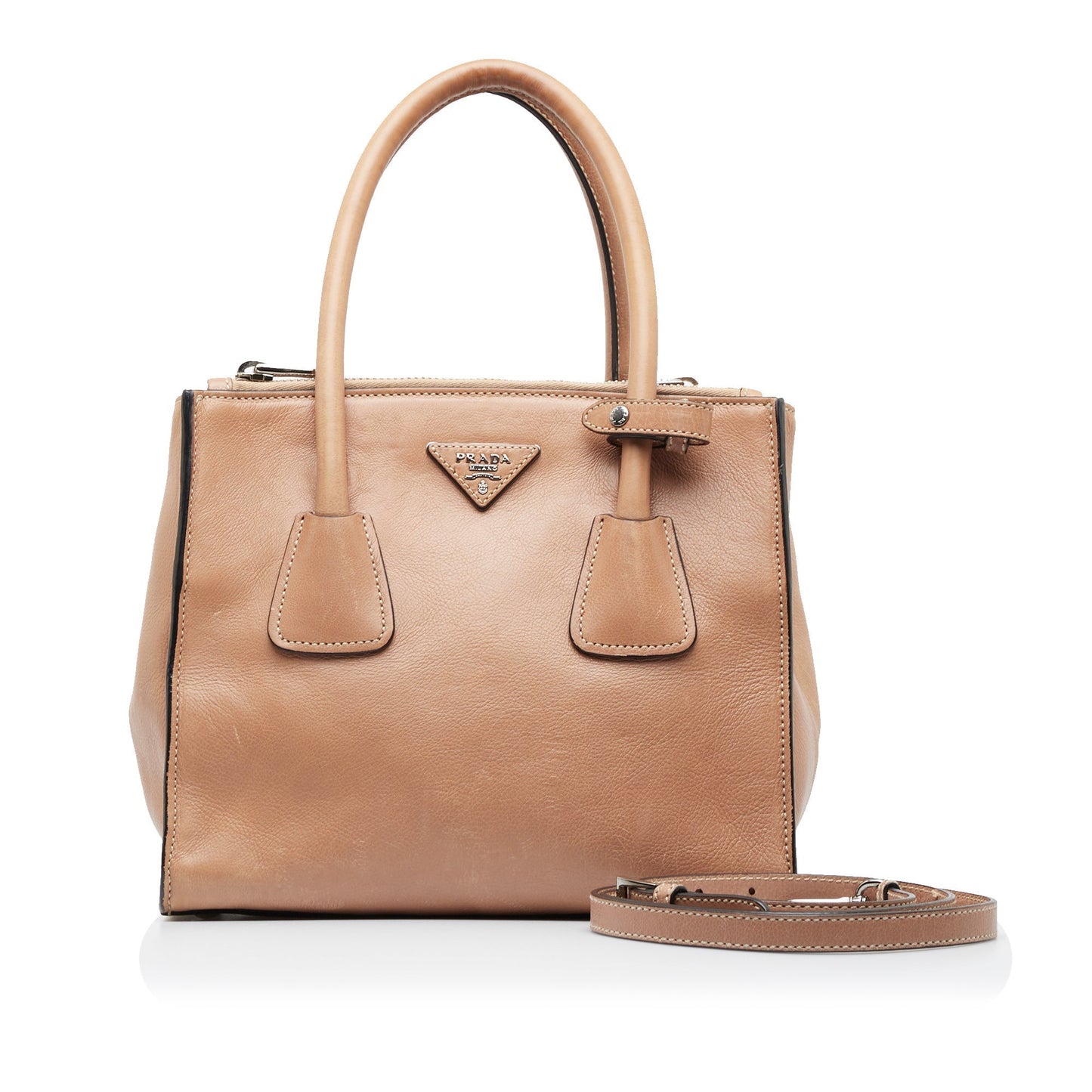 PRADA Glace Calf Twin Pocket Satchel