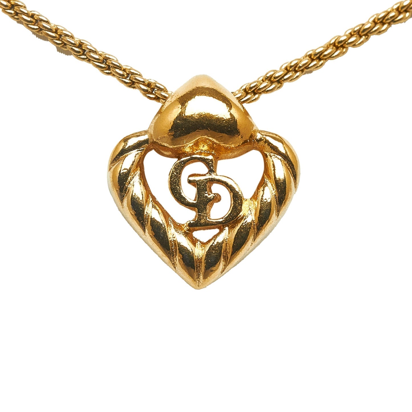 DIOR Heart Pendant Necklace Costume Necklace