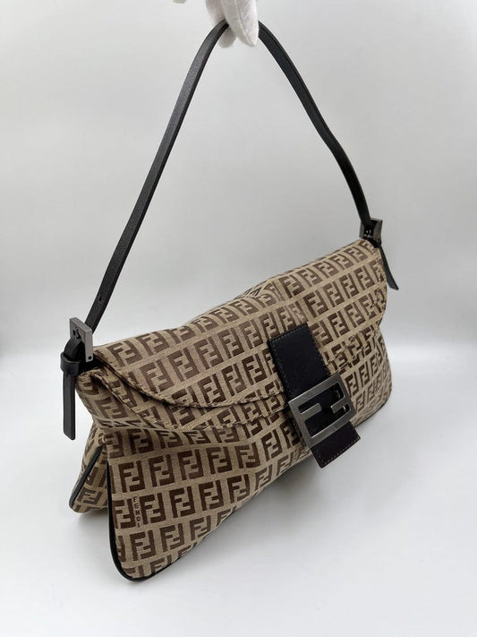 Vintage Fendi Mini Mamma Baguette in Brown Zucchino Canvas