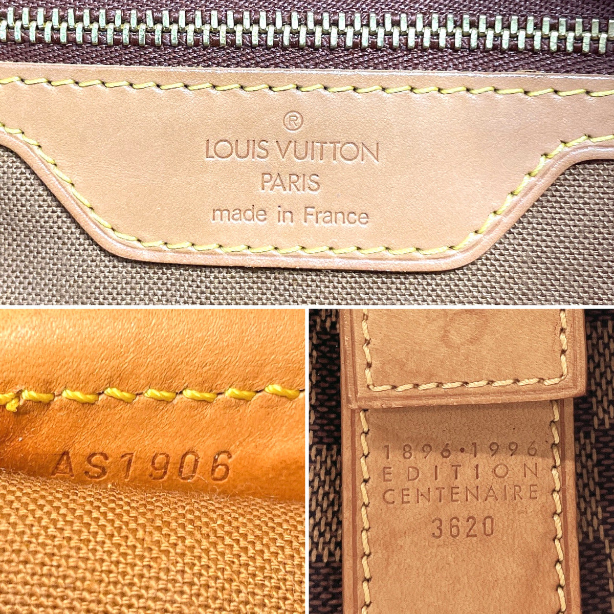 LOUIS VUITTON Tote Bag N99037 Columbine 100th anniversary limited edition Damier canvas Brown Women Used