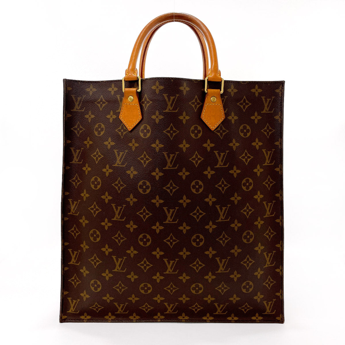 LOUIS VUITTON Tote Bag M51140 Sac Plat Monogram canvas Brown unisex Used