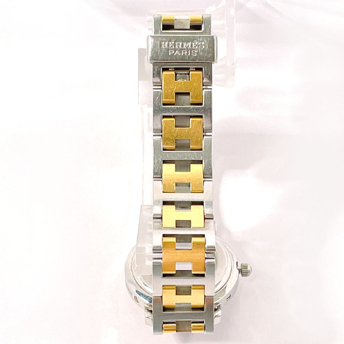 HERMES Watches CL4.220 Clipper Stainless Steel/Gold Plated Silver Silver Women Used