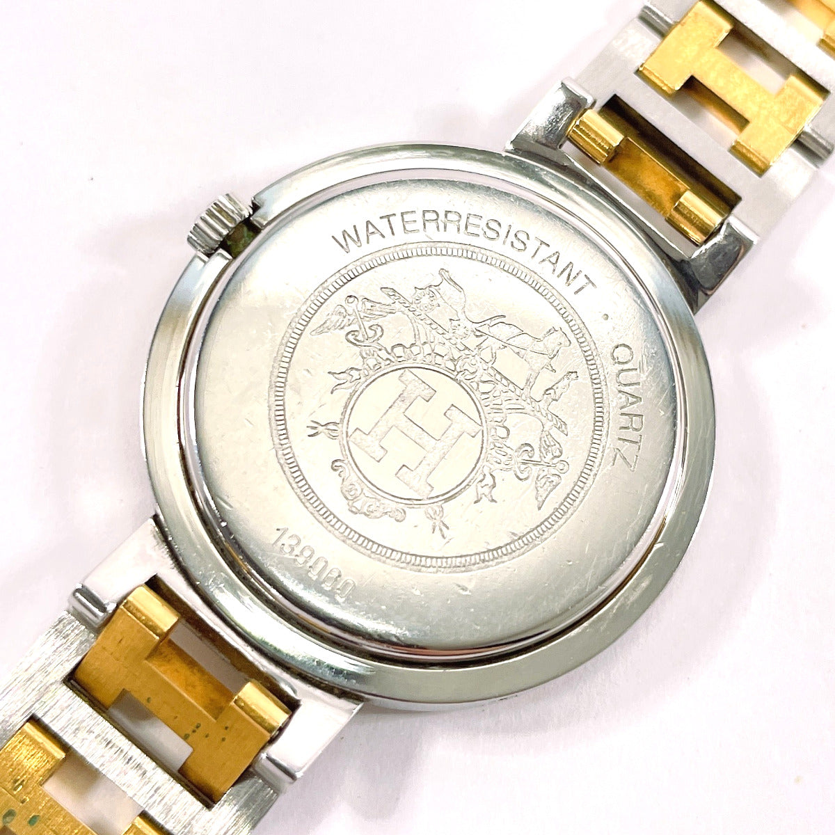 HERMES Watches Clipper Stainless Steel/Gold Plated Silver Silver Women Used