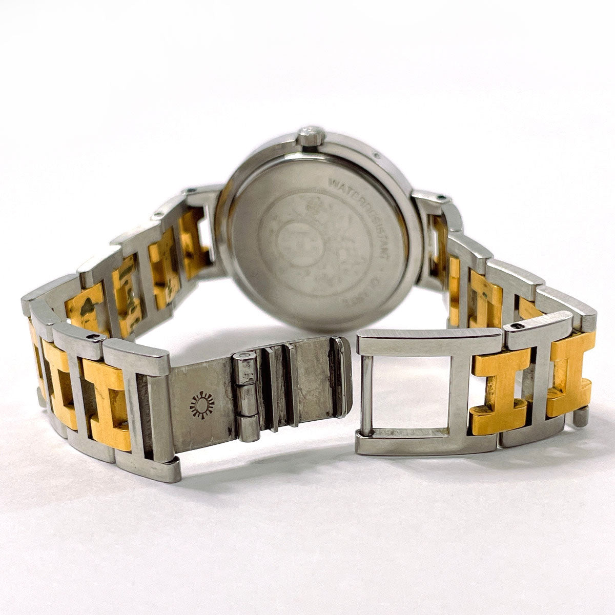 HERMES Watches Clipper Stainless Steel/Gold Plated Silver Silver Women Used