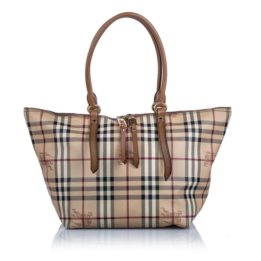 Pre-Loved Burberry Brown Haymarket Check Salisbury Tote Romania