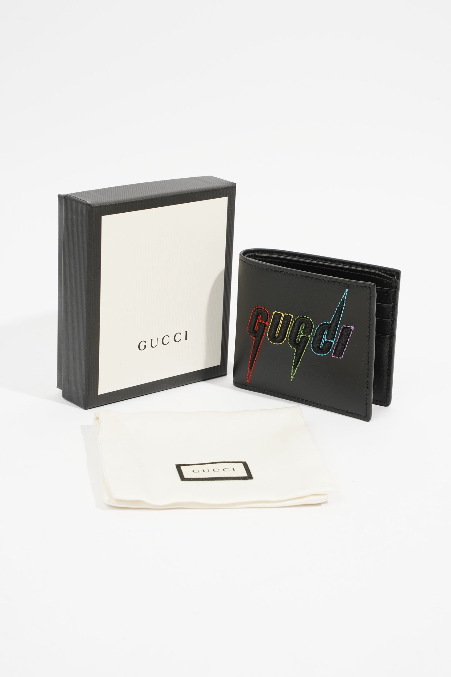 Gucci Rainbow Blade Wallet Black Leather