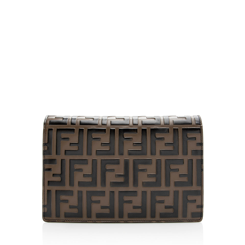 Fendi FF Embossed Calfskin Wallet on Chain Mini Bag (SHF-20480)