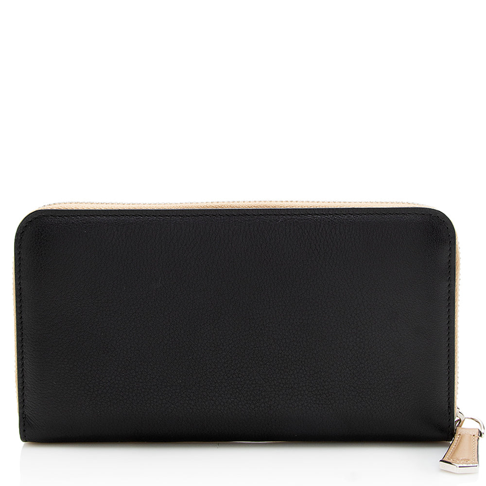 Fendi Leather Zip Around Wallet