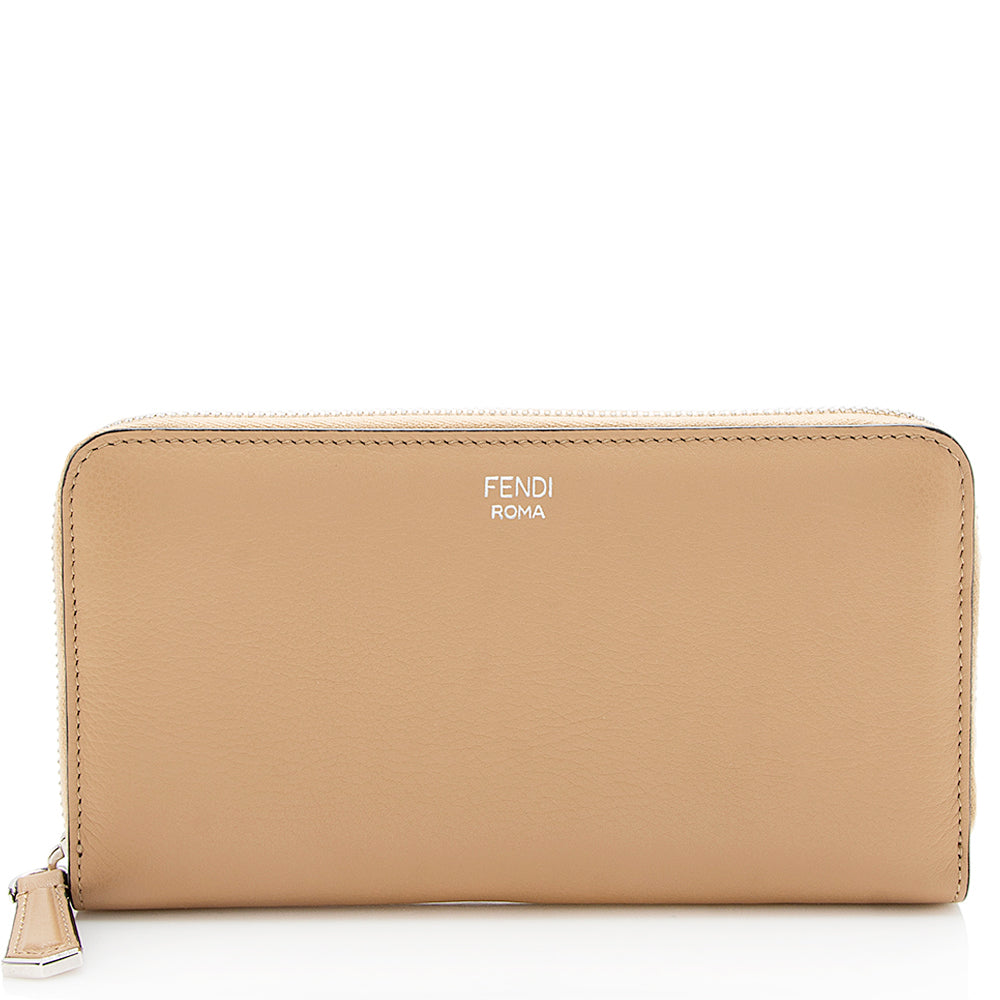 Fendi Leather Zip Around Wallet