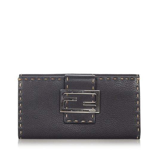 Fendi Selleria Leather Long Wallet