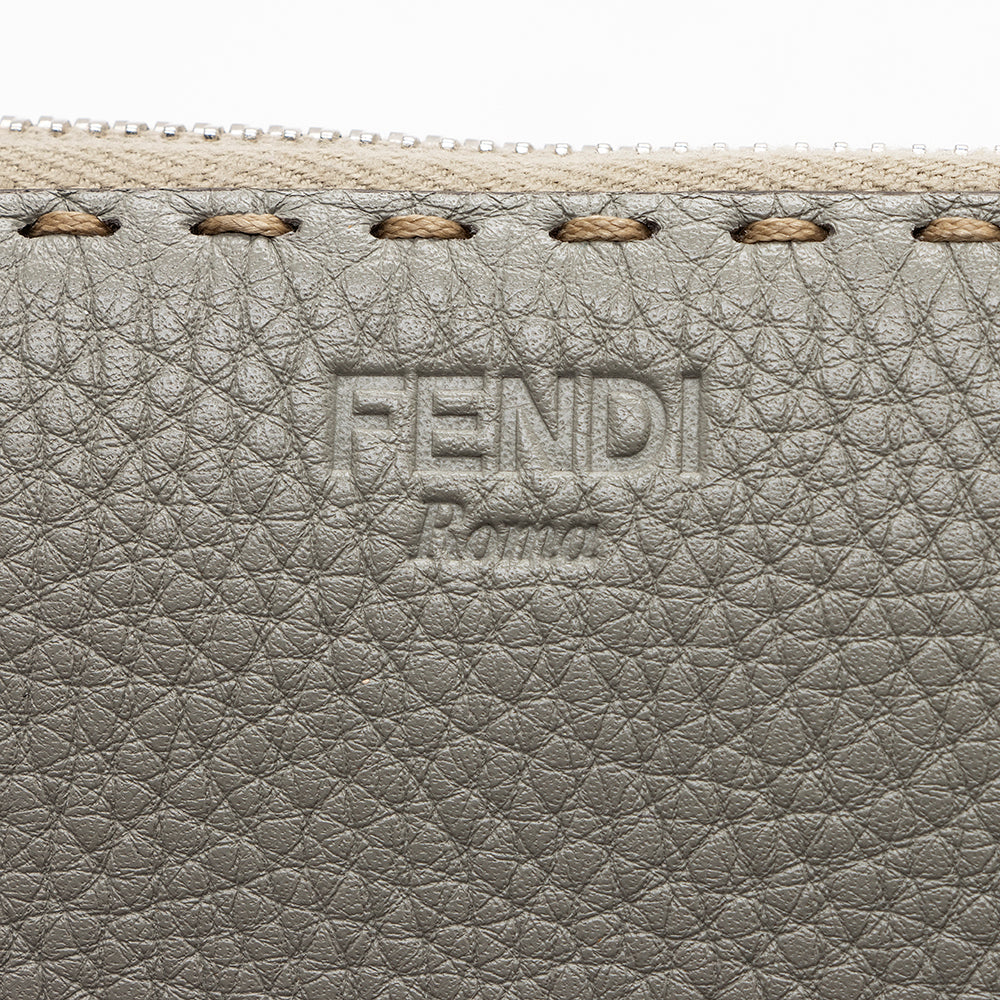 Fendi Selleria Leather Zip Around Wallet