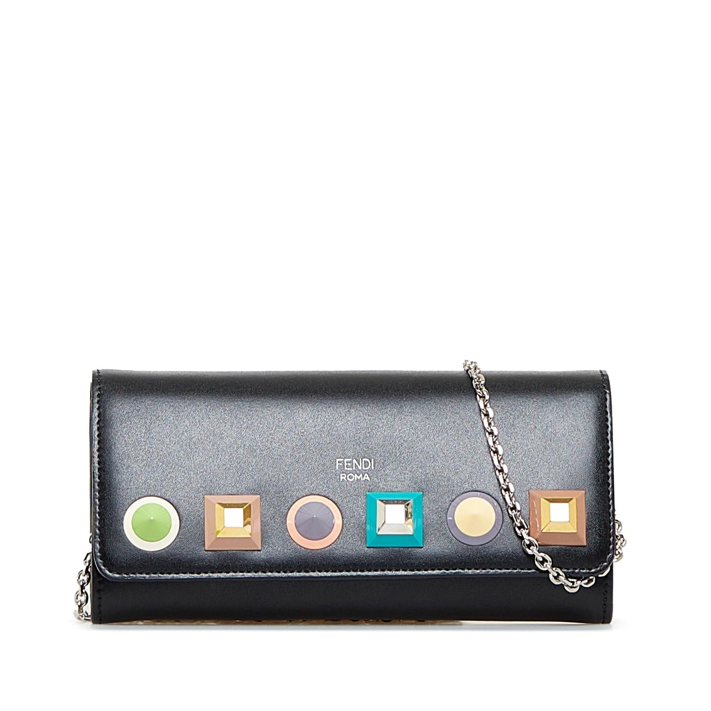 Fendi Studded Leather Wallet on Chain (SHG-AdpZf4)