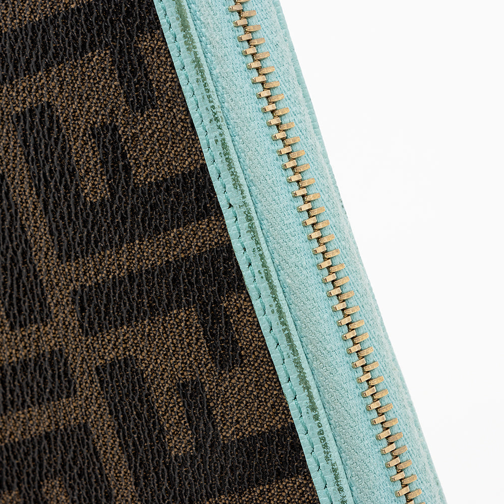 Fendi Zucca Spalmati Zip Around Wallet