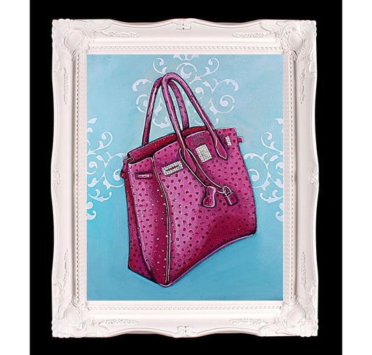 Medium Limited Edition Fuchsia Hermès Birkin Giclée