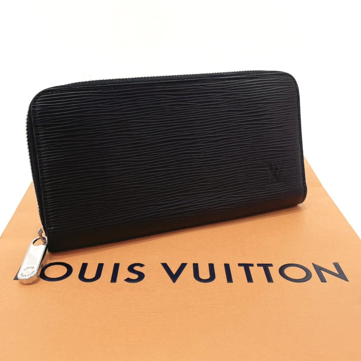 LOUIS VUITTON purse M61857 Zippy wallet Epi Leather Black Black mens Used