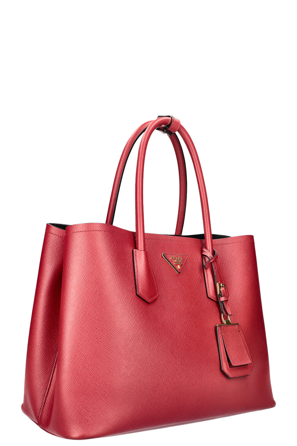 PRADA Large Double Tote Bag Saffiano Leather Red