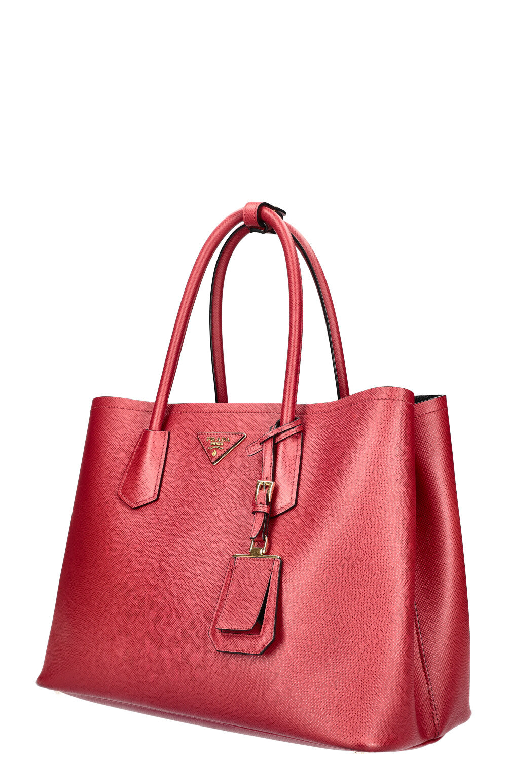 PRADA Large Double Tote Bag Saffiano Leather Red