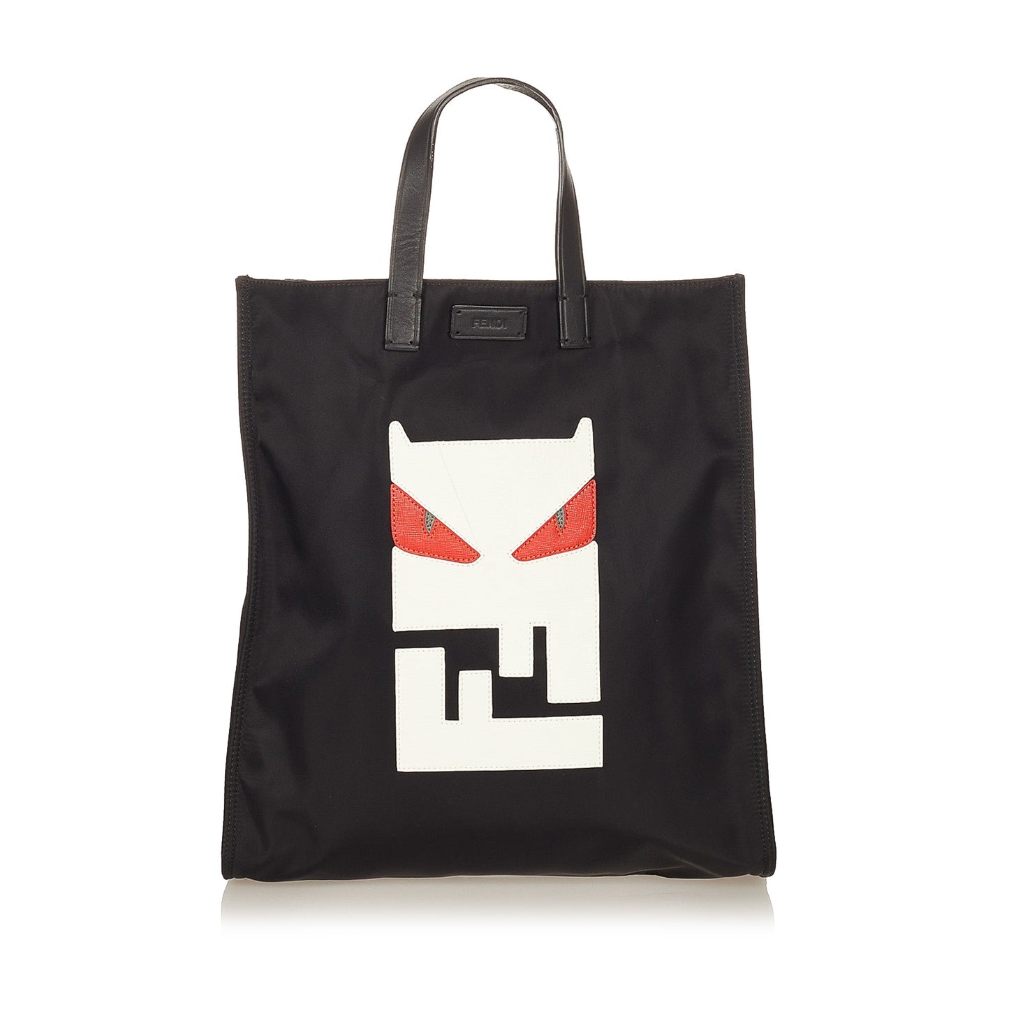 Black Fendi Monster Nylon Tote Bag