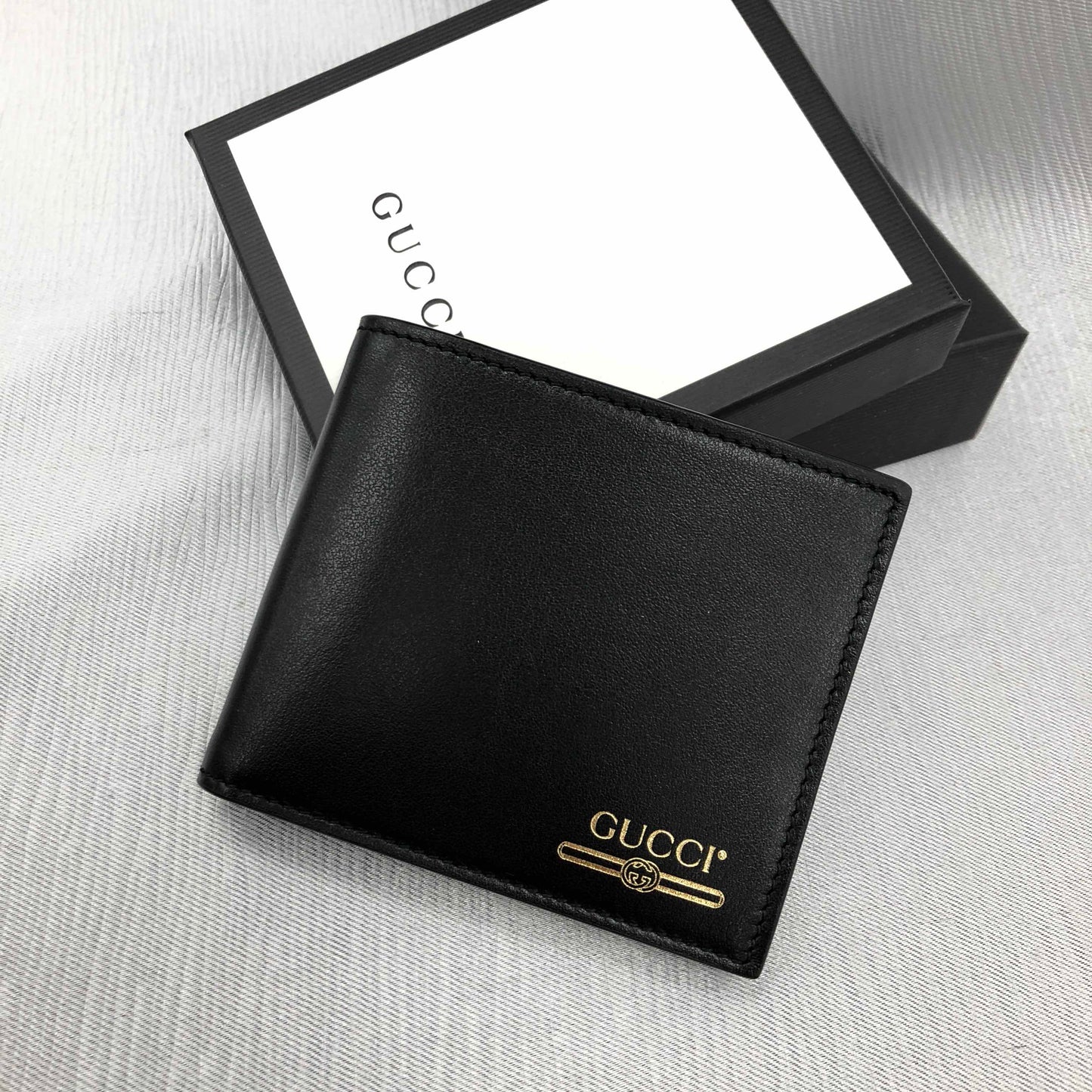 Gucci 547585 0YA0G 1000 Men's Black Calf-Skin Leather GG Print Wallets (GGMW2025)