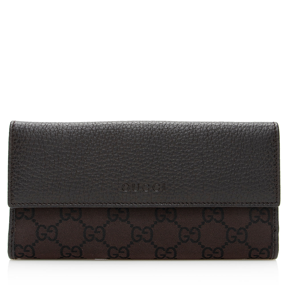 Gucci GG Canvas Flap Continental Wallet